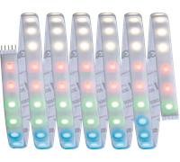 Paulmann 70530 MaxLED 1000 Strip LED RGBW Strip individuel IP44 28W 1000lm/m gradable 2,5 m Argent plastique 72LEDs/m