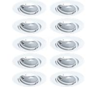 PLM 93400 - Éclairage encastré base, GU10, 20°, rond, blanc, Lot de 10