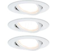 Paulmann Spot encastrable Nova 93485 – jeu de 3 LED 18W blanc mat orientable