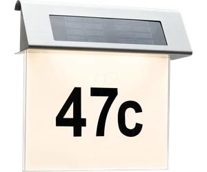 PLM 93765 - Lampe solaire LED, éclairage de numéro de maison, argent, IP44