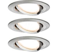 Luminaire à LED encastrable LED intégrée Paulmann Coin Slim 93878 N/A 18 W fer (brossé) jeu de 3