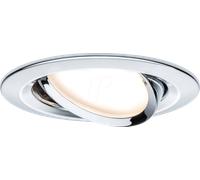 Spot encastré LED Nova Plus Coin Luminaire individuel orientable rond 84mm 50° Coin 6W 470lm 230V gradable 2700K Chrome Chrome G