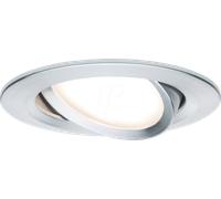 Paulmann 93902 Kit encastrés Premium Coin Slim, dimmable, rond, orientable, LED 1x6,8W, 2700K, 230V, 51mm, Alu tourné/Al