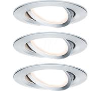 Luminaire à LED encastrable LED intégrée Paulmann Coin Slim 93903 N/A 18 W aluminium (brossé) jeu de 3