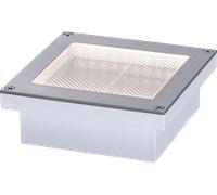 Paulmann Spot solaire encastré Aron – LED 3000K, acier inoxydable brossé, détecteur, IP67