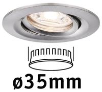 Paulmann Spot encastrable Nova Mini 94294 – LED intégrée 4 W, rond orientable, acier brossé 2700 K