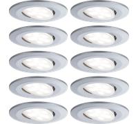 Paulmann Spot LED encastrable Calla, jeu de 10 10×6W 4000K IP65 chrome mat