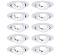 Paulmann 99996 Spots encastrés LED Pack de 10 orientable 82 mm 70° 10x4,8W 10x450lm 230 V 3000 K Blanc