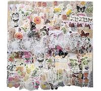 Plmvhpb 260 PièCe SéRie Vintage Album Fournitures EsthéTique Album Autocollants pour Journalisation, Emballage Cadeau Cottage DéCor Collage Artisanat B