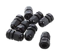 Plmvhpb Connecteurs de câble PG7 Étanches 3-6,5 mm pour câbles et boîtiers | Ensemble de 8 connecteurs PG7 noirs étanches adaptés aux câbles 3-6,5 mm, sans démonter le réseau.