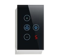 Plmvhpb Interrupteur de Ventilateur Intelligent Tuya Zigbee, Connexion Réseau Américaine, Contrôle par Application/Assistant, Commande Vocale, Noir