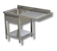 Plonge 1 Bac avec Etagère et Passage Lave Vaisselle à Droite - Gamme 700 - Ristopro - - Inox AISI430 1400x700x850mm inox G