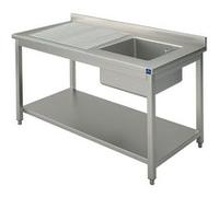 Plonge, 1 Bac, Égouttoir à Droite, Sur Piètement, Avec Étagère Inférieure, 1000X700 mm - Virtus - - 1000x700x850mm G
