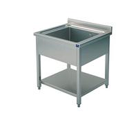 Plonge, 1 Bac, Sur Piètement, Avec Etagère Inférieure, 600X700 mm - Virtus - - 600x700x850mm