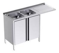 Plonge avec Bâti 2 Portes et Espace pour Lave-Verres 1350x500 mm - Distform - - Acier inoxydable2 1350x500xmm G