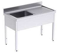 Plonge avec Bâti Egouttoir à Droite Profondeur 550 - Distform - - Acier inoxydable 1000x550x550xmm G