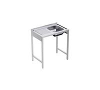 Plonge avec Bâti en inox Profondeur 500 Egouttoir Gauche - - - Acier inoxydable 1000x500x500xmm