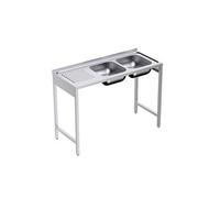 Plonge avec Bâti en inox Profondeur 500 Egouttoir Gauche - - - Acier inoxydable 1200x500x500xmm