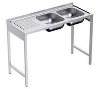 Plonge avec Bâti en inox Profondeur 500 Egouttoir Gauche - Distform - - Acier inoxydable 1350x500x500xmm inox G