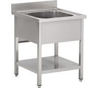Plonge avec Étagère Evier au Centre - Gamme 700 - Combisteel - - Acier inoxydable700x700 700x700x850mm G