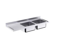 Plonge en Inox avec 2 Bacs et 2 Egouttoirs 2000 mm -