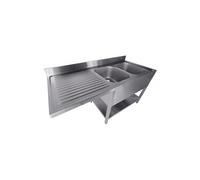 Plonge évier double Inox démontable à droite - - - Acier inoxydable 1600x700x850mm
