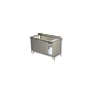 Plonge Grand Evier sur Armoire Porte Coulissante - Gamme 600 - - - Inox AISI430 1200x600x850mm