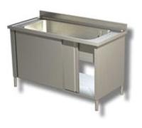 Plonge Grand Evier sur Meuble Porte Coulissante - Gamme 700 - Ristopro - - Inox AISI430 2000x700x850mm inox G