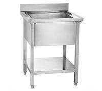 Plonge Inox 1 Bac 600 x 700 mm avec Dosseret - Évier Professionnel Cuisine