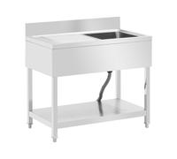 Plonge inox - 1 évier - inox - 100 x 60 cm - Royal Catering