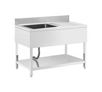 Plonge inox - 1 évier - inox - 120 x 70 cm - Royal Catering