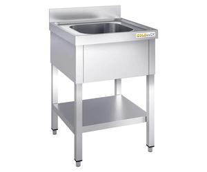 Plonge inox 800x600mm avec 1 bac PREMIUM - GOLDINOX