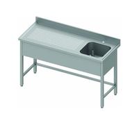 Plonge Inox Adossée Avec Renfort - Egouttoir Droite ou Gauche - Gamme 700 - - - Inox1800x700 x700xmm