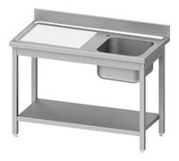 Plonge Inox AISI 201 avec 1 Bac à Droite ou Gauche et Etagère - Gamme 700 - Stalgast - - Acier inoxydable1400x700 x700x850mm