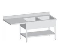 Plonge Inox avec 2 Bacs de 600X500X300 MM - - - Inox1800 700x850mm