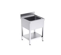 Plonge Inox avec Bâti 1 Bac Seul Gamme 700 et Etagère -