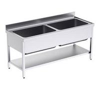 Plonge Inox avec Bâti et Etagère 2 Bacs Grande Capacité Gamme 700 - Distform inox G