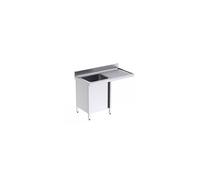 Plonge Inox avec Porte à Gauche et Espace pour Lave-Vaisselle Profondeur 550 - - - Acier inoxydable1 1200x550x550xmm