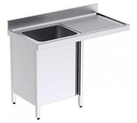 Plonge Inox avec Porte à Gauche et Espace pour Lave-Vaisselle Profondeur 550 - Distform - - Acier inoxydable1 1400x550x550xmm inox G