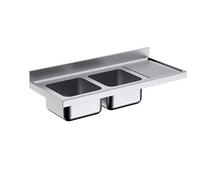 Plonge Inox deux Bacs Gamme 700 avec Egouttoir -