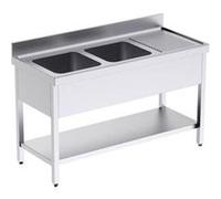 Plonge Inox Double avec Egouttoir et Etagère Gamme 700 - Distform inox G