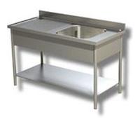 Plonge Inox Evier à Droite avec Etagère - Gamme 600 - Ristopro - - Inox AISI430 1400x600x850mm inox G