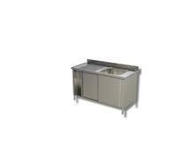 Plonge Inox Evier à Droite sur Meuble Porte Coulissante - Gamme 700 - - - Inox AISI430 1300x700x850mm
