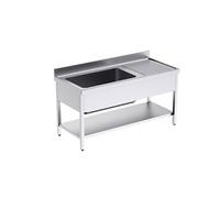 Plonge Inox Grande Capacité avec Egouttoir à Droite et Etagère Gamme 700 -