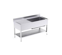 Plonge Inox Grande Capacité avec Egouttoir à Gauche et Etagère Gamme 700 -