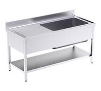 Plonge Inox Grande Capacité avec Egouttoir à Gauche et Etagère Gamme 700 - Distform inox G
