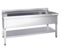 Plonge inox grande cuve 1400x600mm avec 1 bac PREMIUM - GOLDINOX