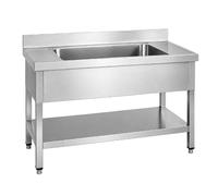 Plonge inox professionnelle - 1 Bac - 1200 × 700 mm - Inox AISI 201