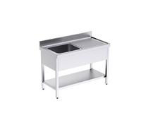 Plonge Inox Professionnelle avec Egouttoir et Etagère Gamme 700 -