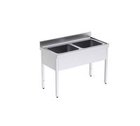 Plonge Inox Professionnelle Double Gamme 600 - - - Acier inoxydable 1200x600x600xmm